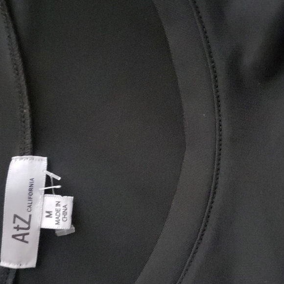 AtZ California womens long black shirt top blouse size medium rounded cr… - Picture 7 of 7